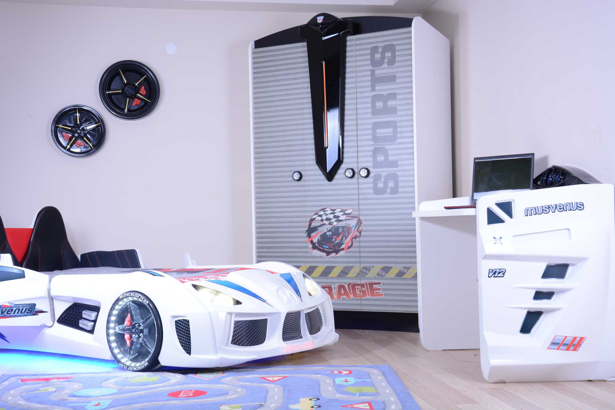 MVN 3 Letto Auto con LED e Suoni