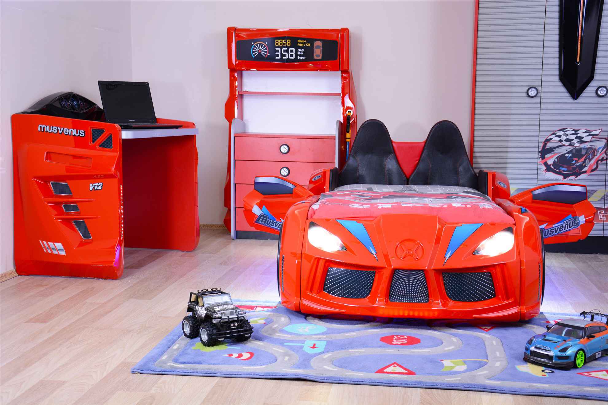 MVN 3 Letto Auto con LED e Suoni