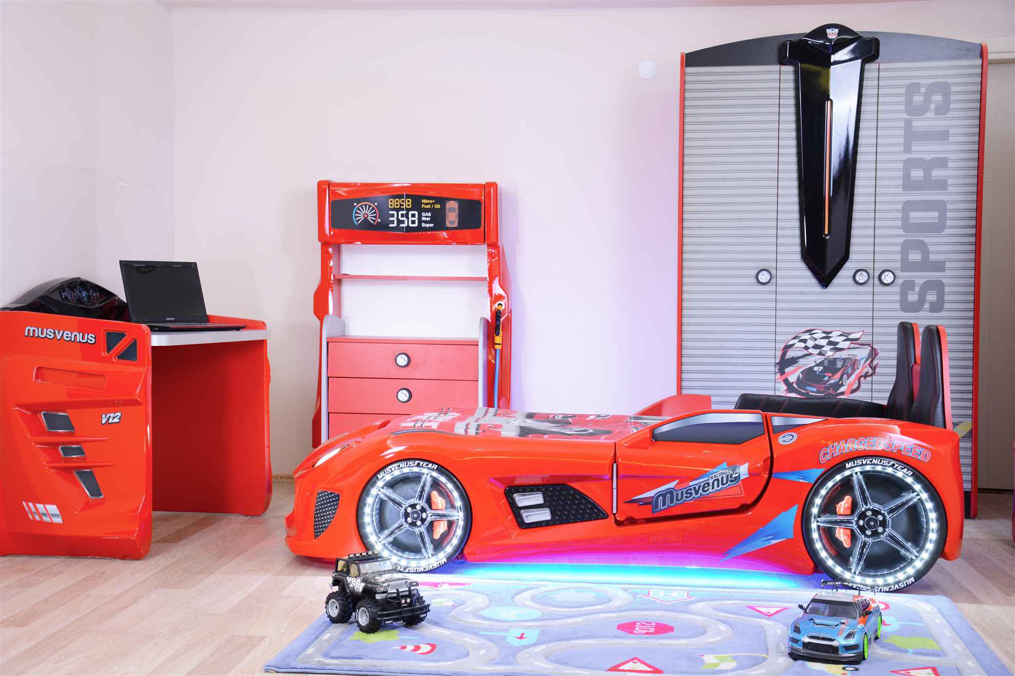 MVN 3 Letto Auto con LED e Suoni