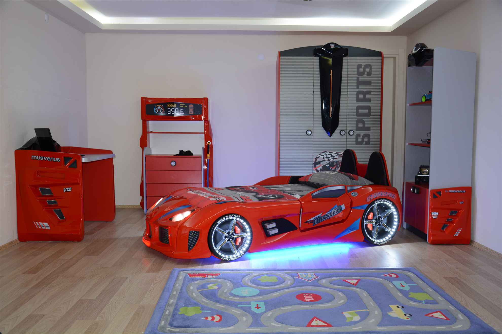 MVN 3 Letto Auto con LED e Suoni