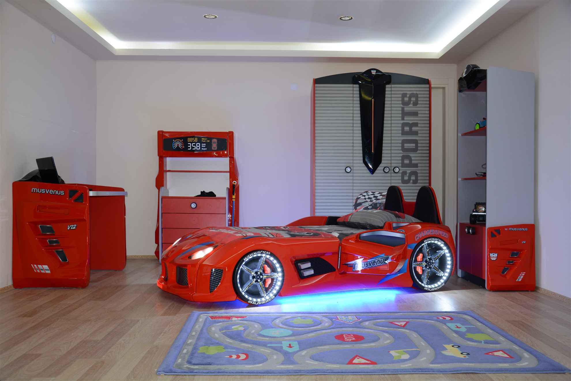 MVN 3 Letto Auto con LED e Suoni