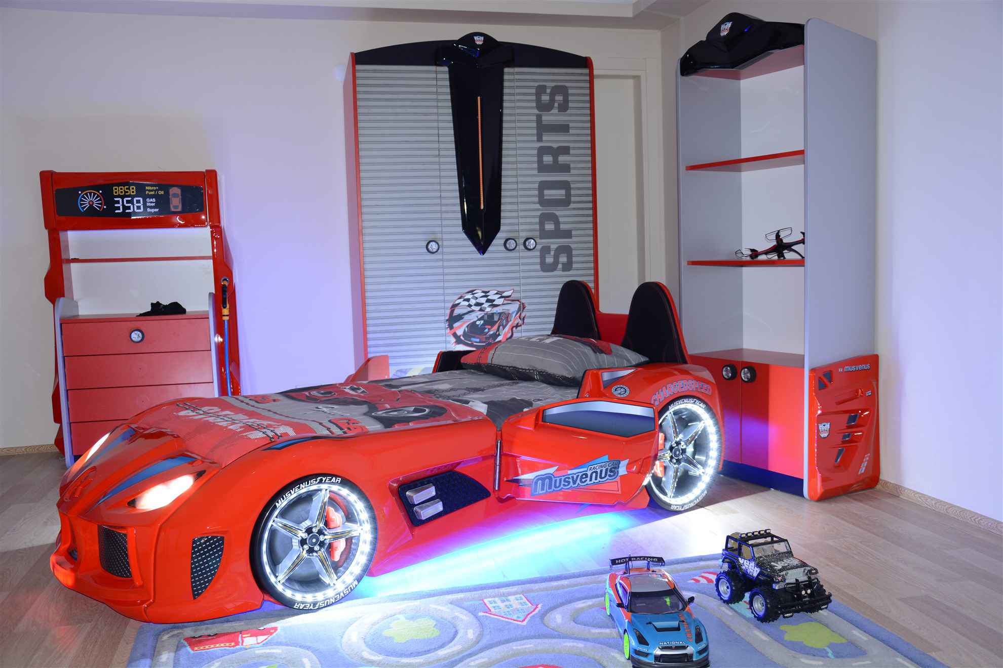 MVN 3 Letto Auto con LED e Suoni