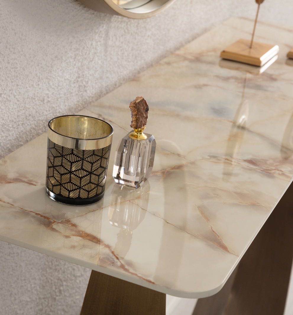 Consolle con specchio Cali – Ottone
