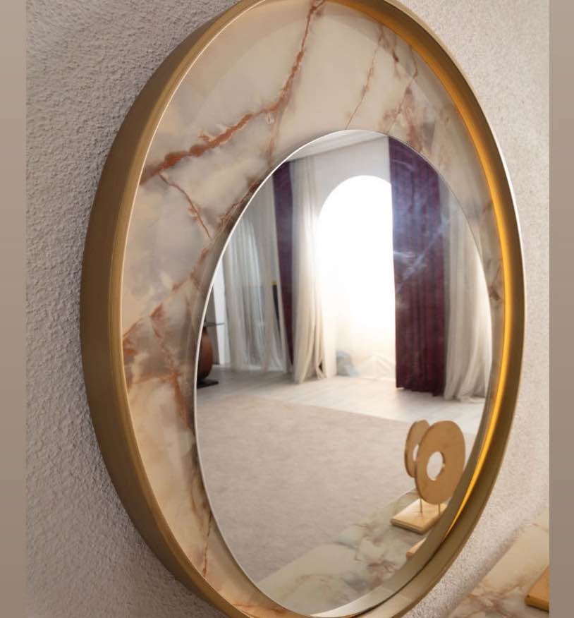 Consolle con specchio Cali – Ottone