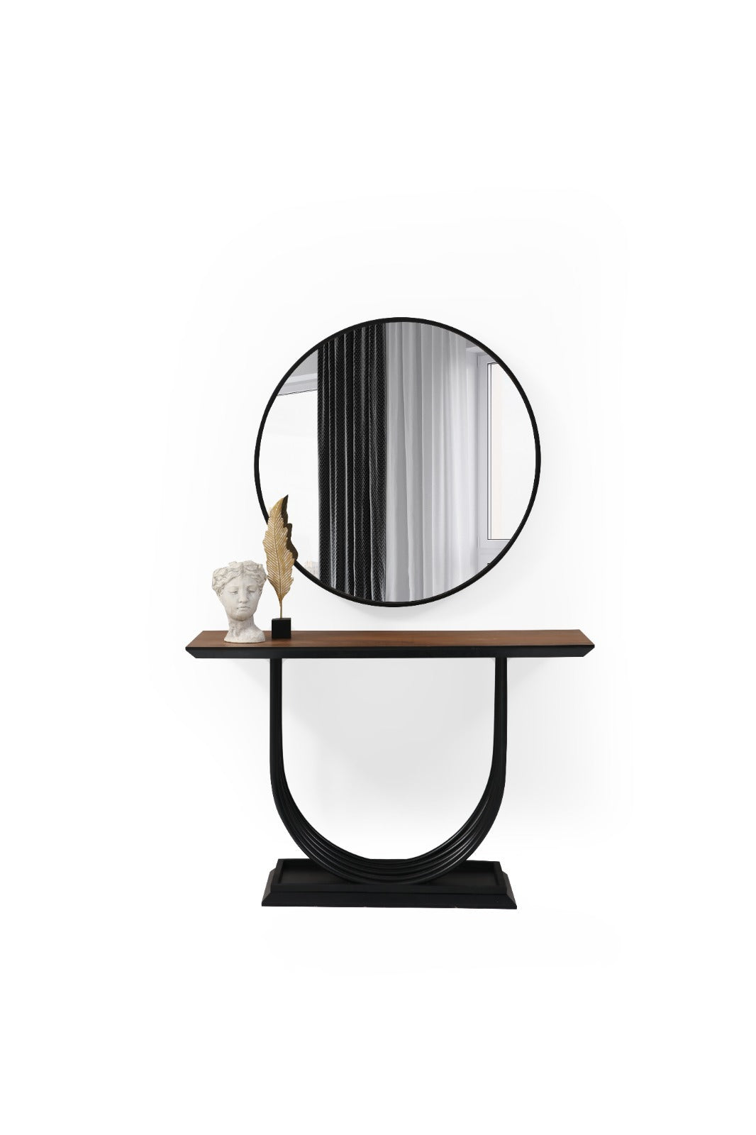 Consolle con specchio Panula – Noce