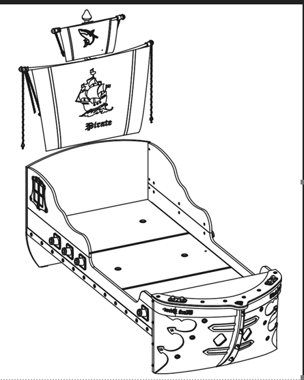 Letto Nave Pirate (90x190 cm)