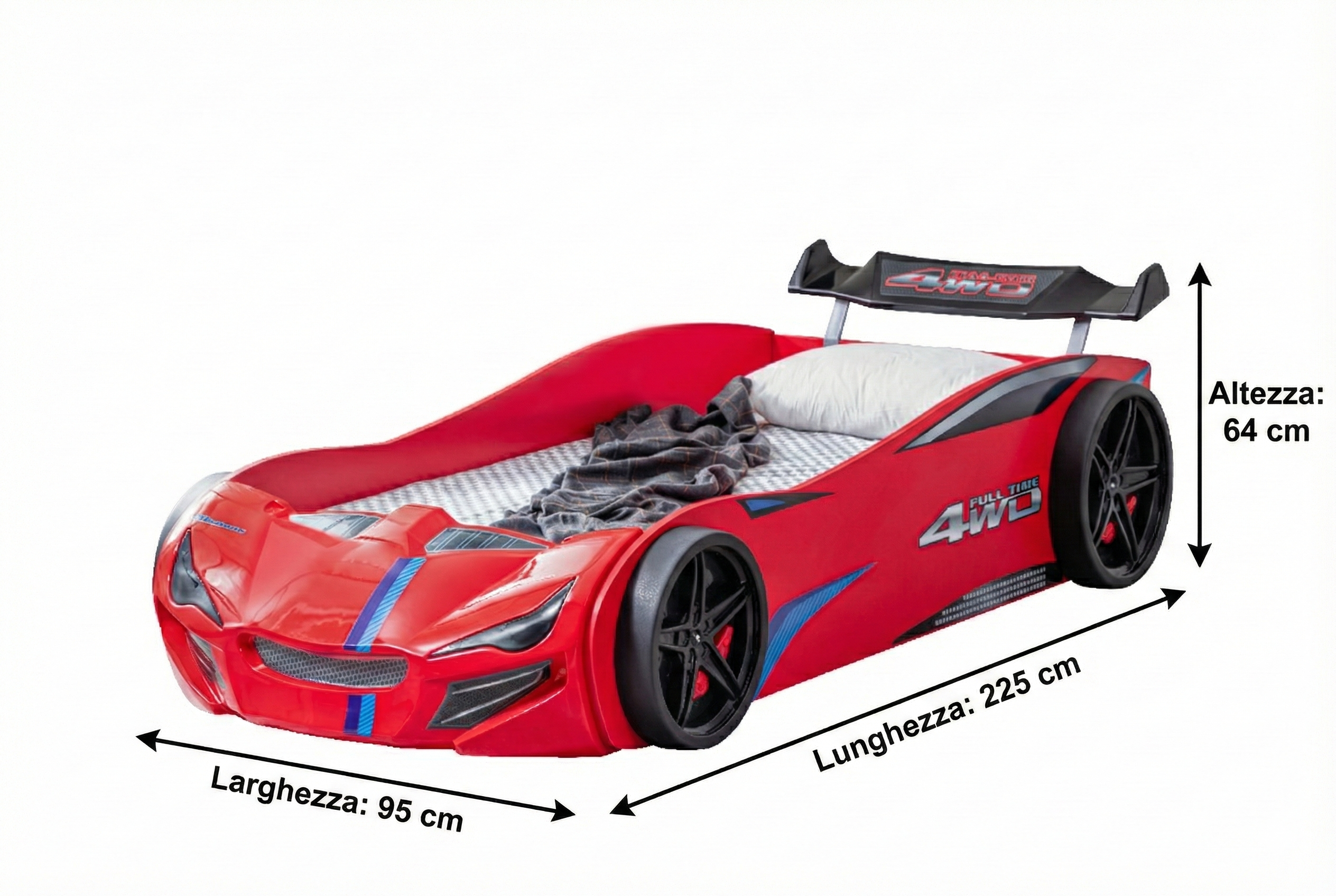 GT1 Eco Letto Auto con LED 90x190cm