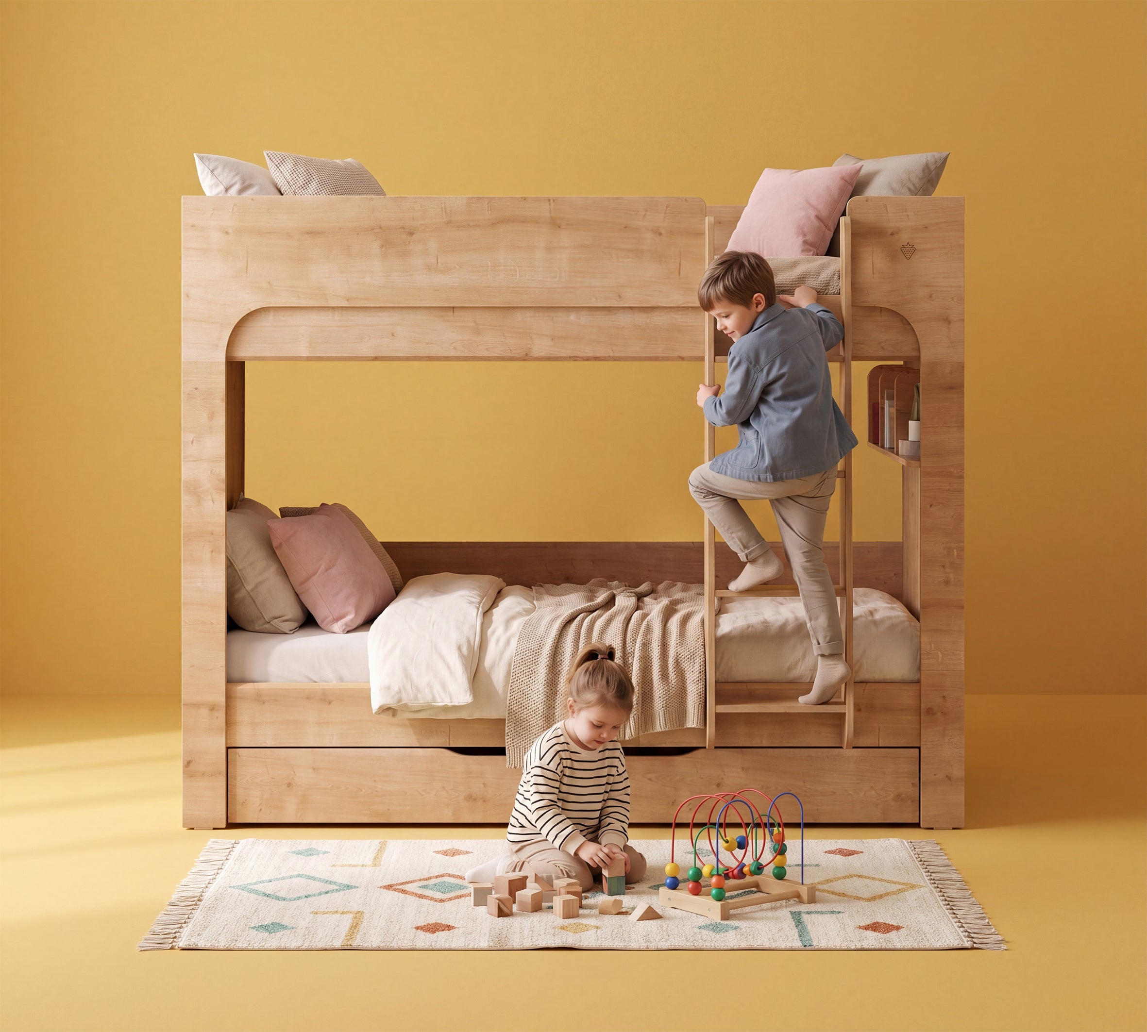 Letto a Castello Nest Mocha con Cassetto Estraibile (90x200 cm)