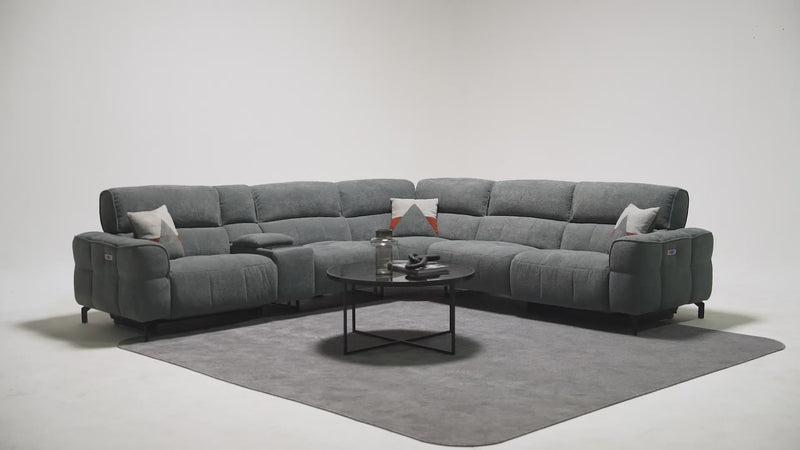 Divano Angolare Torino con Doppio Relax e Console