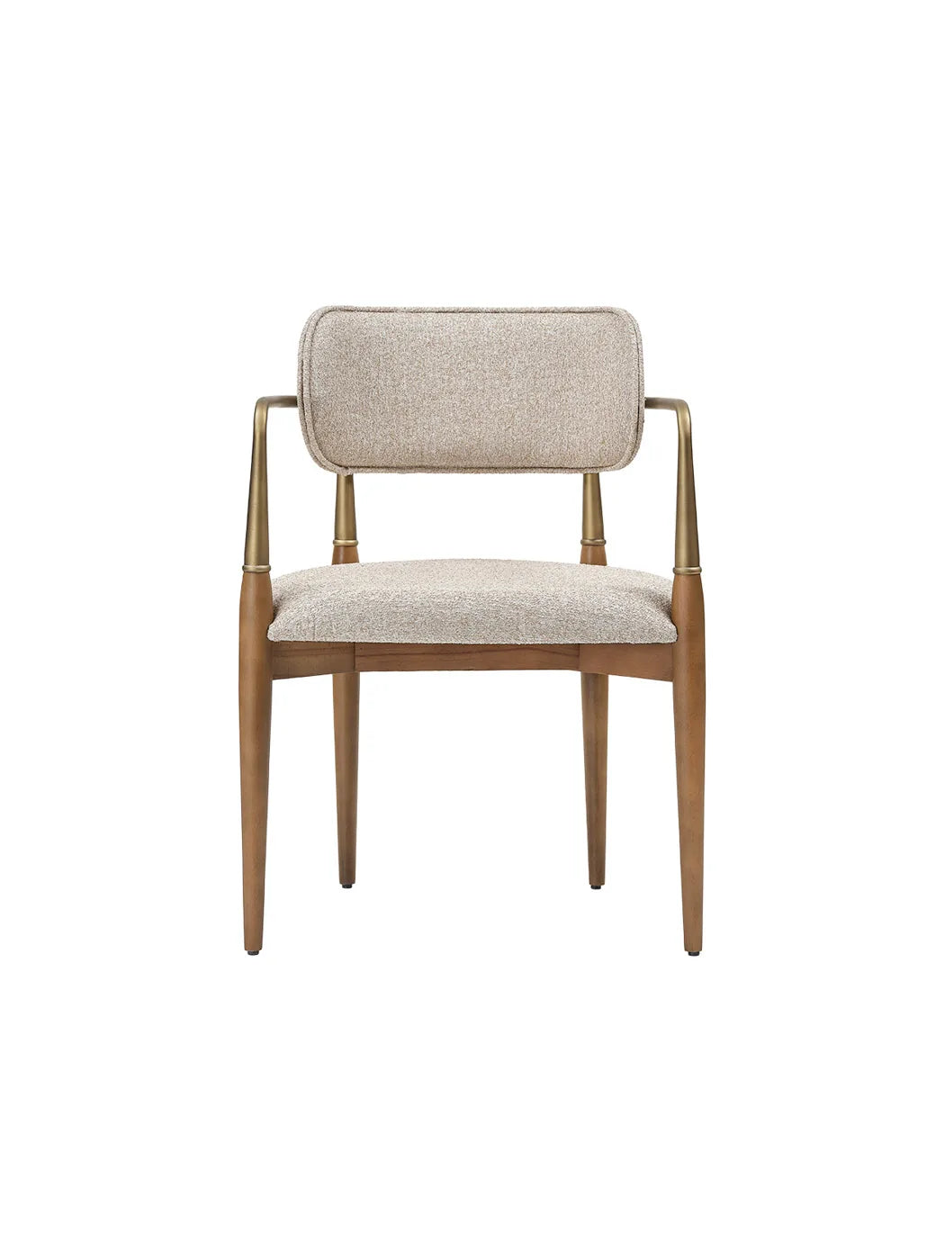 Sedia Berlin Wood vista frontale con schienale arrotondato e gambe tornite in legno