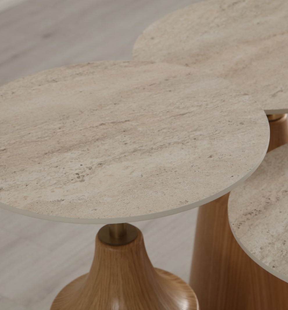 Set 3 tavolini a incastro Astra – Ceramica