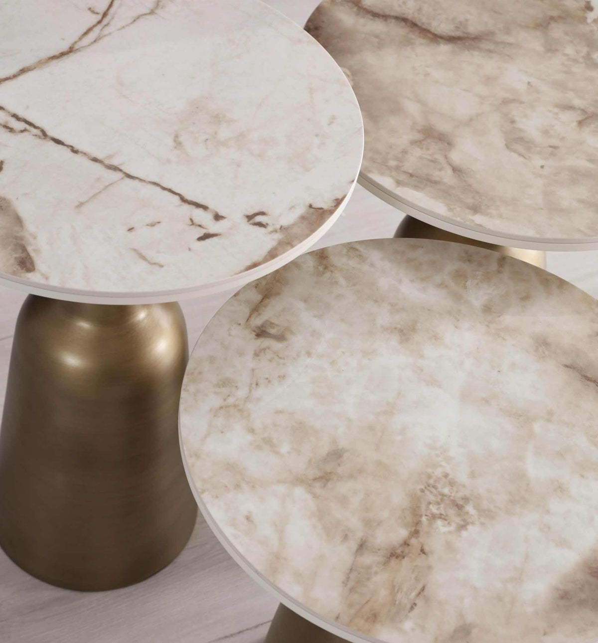 Set 3 tavolini a incastro Beige – Quartz