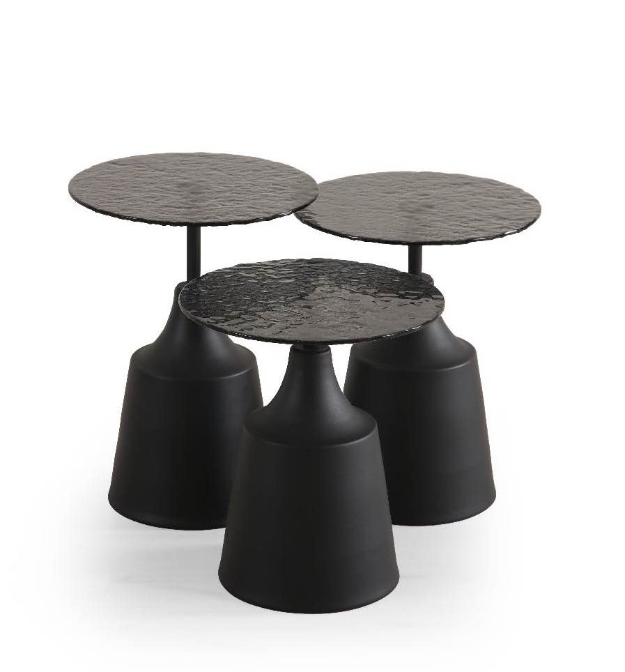 Set 3 tavolini a incastro Grade – Nero