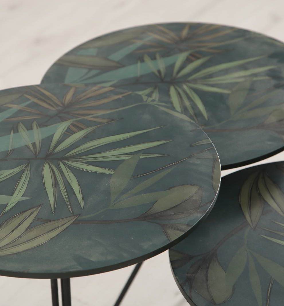 Set 3 tavolini a incastro Leaf