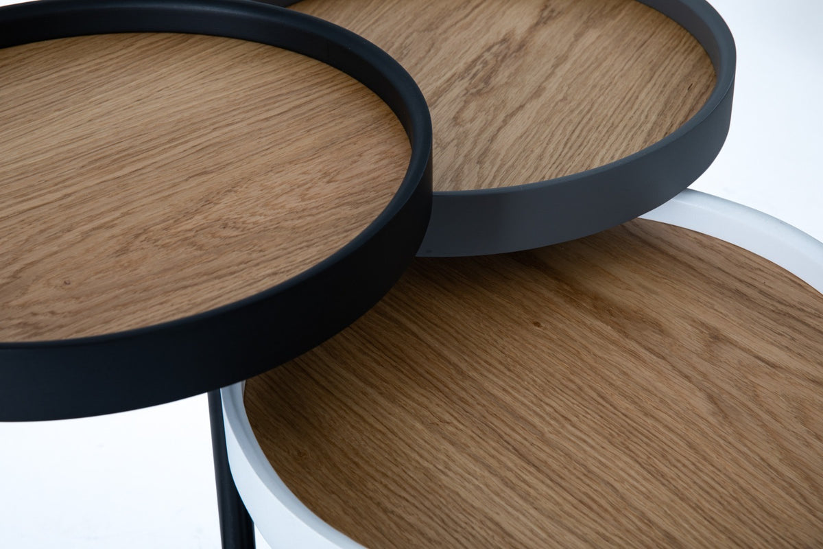 Set 3 tavolini a incastro Ren – Rovere