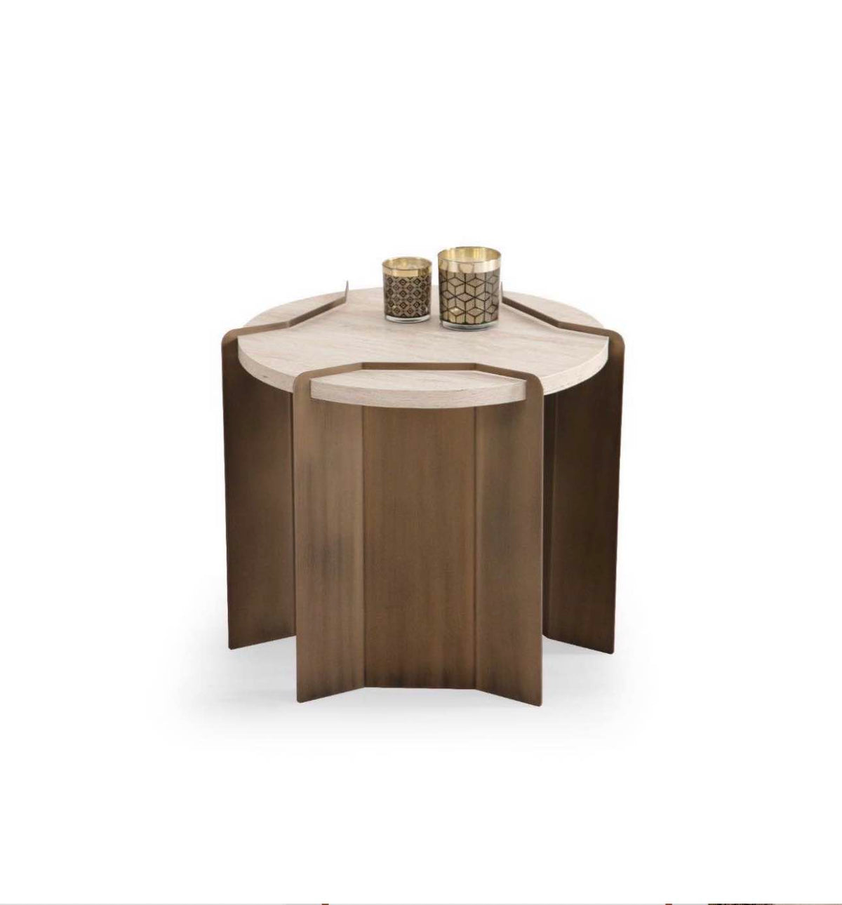 Tavolino laterale Molly – Travertino