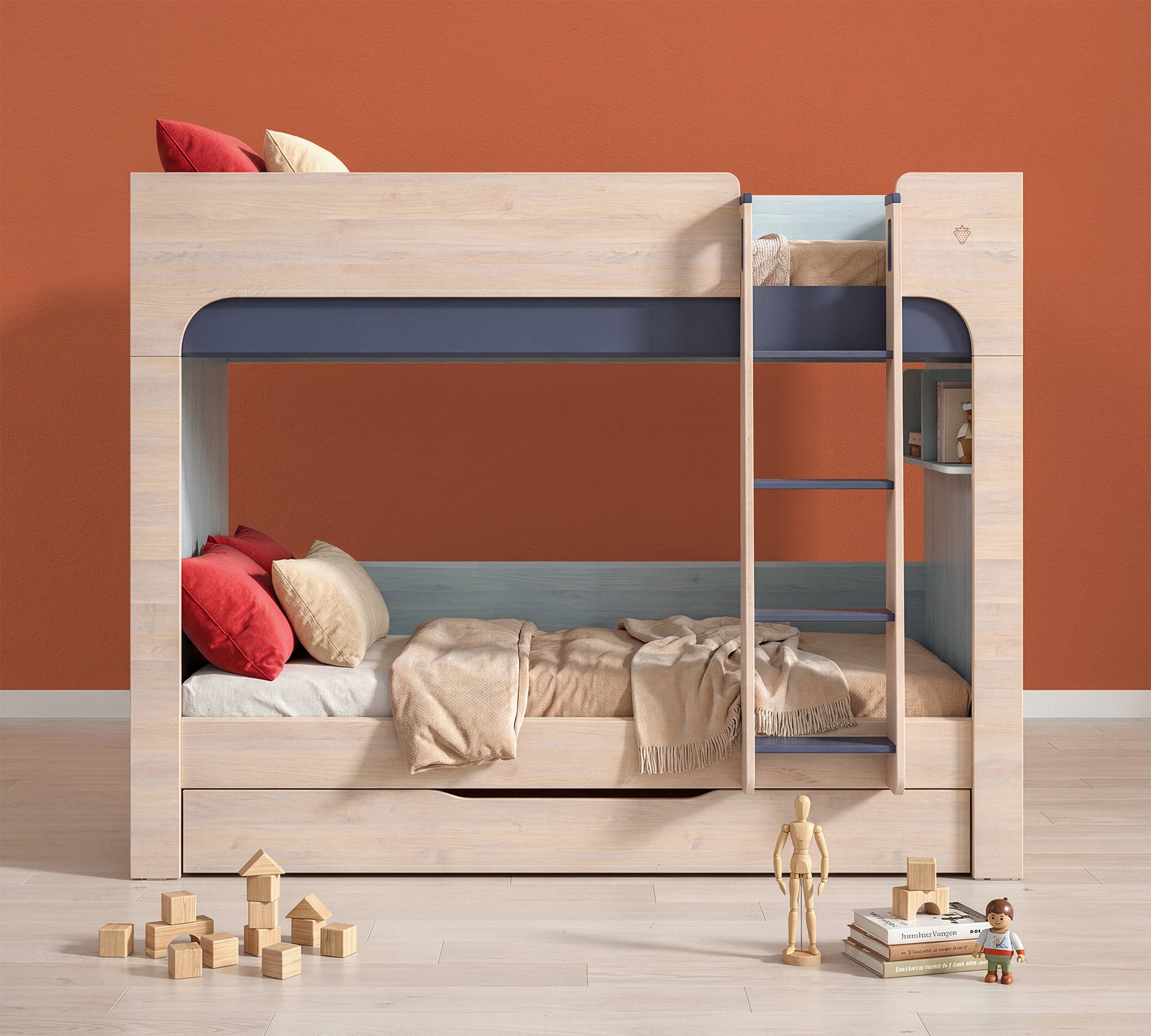 Letto a Castello Trio Stretto con Cassetto Estraibile (90x200 cm)