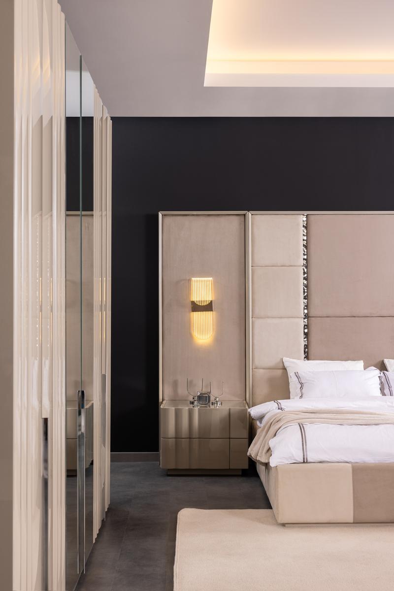 Set Camera Da Letto Bugatti: Armadio 6 Ante, Comò, Comodini, Letti 160/180 Cm, Design Elegante e Spazioso