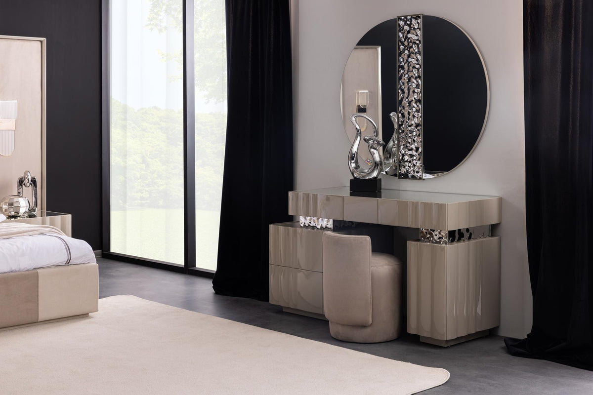 Set Camera Da Letto Bugatti: Armadio 6 Ante, Comò, Comodini, Letti 160/180 Cm, Design Elegante e Spazioso