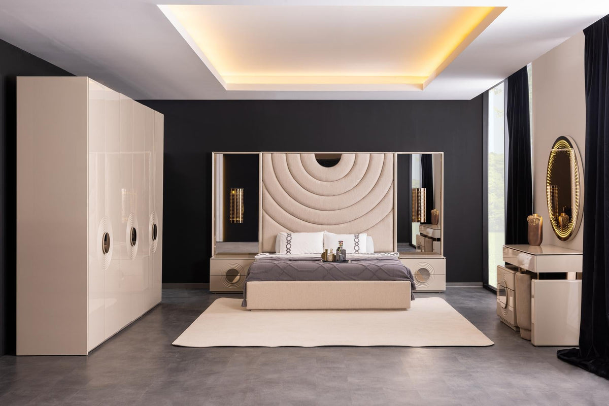 Set Camera Da Letto Panamera: Armadio 6 Ante, Comò, Comodini, Letti 160/200Cm, Design Elegante e Spazioso