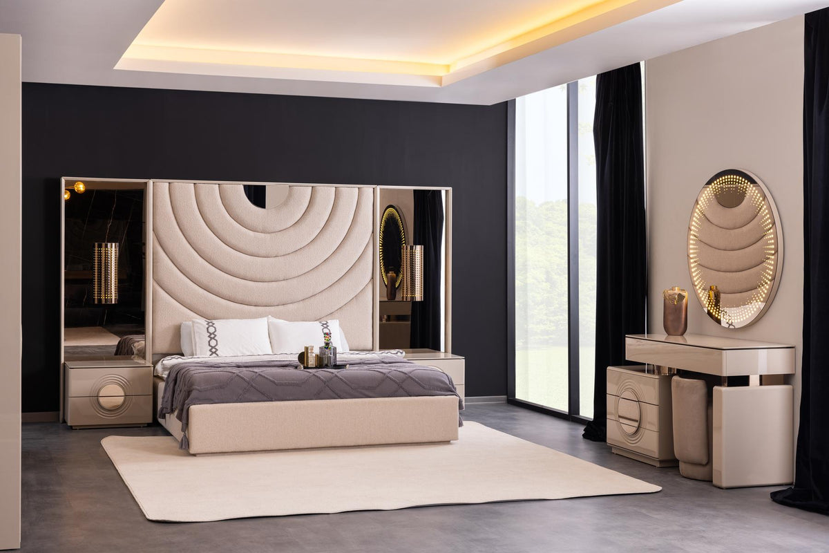 Set Camera Da Letto Panamera: Armadio 6 Ante, Comò, Comodini, Letti 160/200Cm, Design Elegante e Spazioso