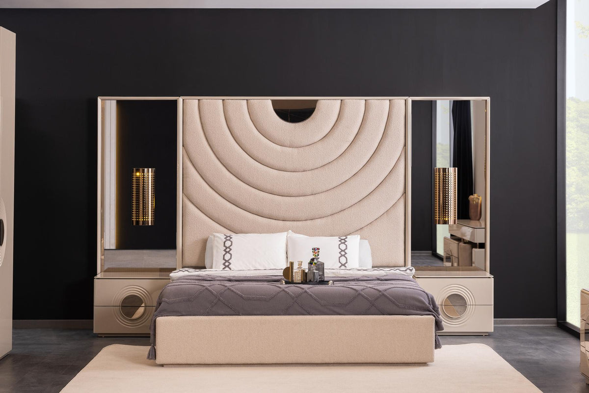 Set Camera Da Letto Panamera: Armadio 6 Ante, Comò, Comodini, Letti 160/200Cm, Design Elegante e Spazioso